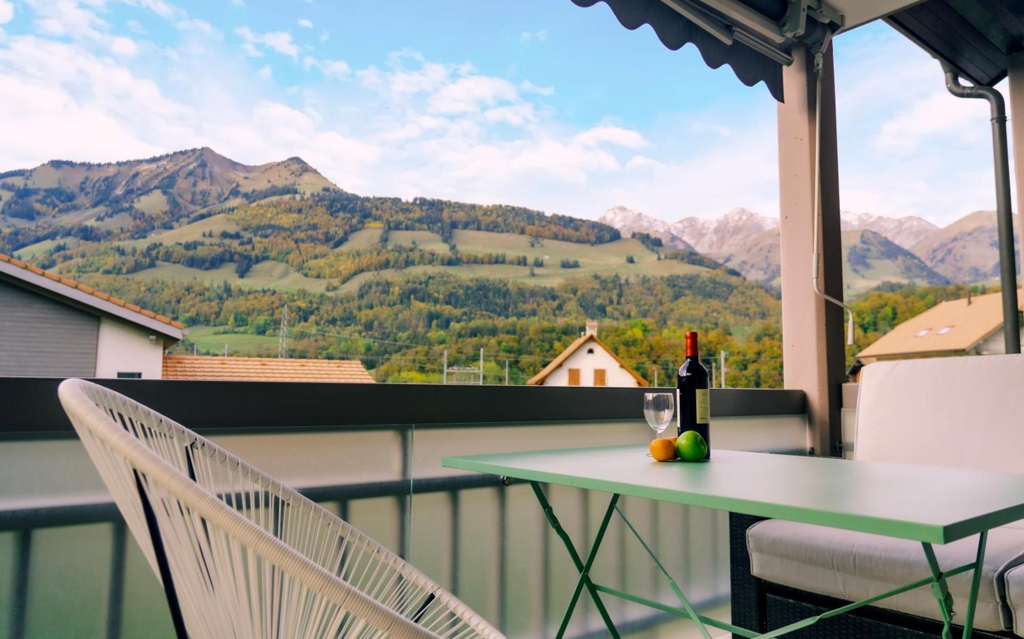 Gruyere Alpes Appartement 3 Chambres Bbq Parking Neirivue Ngoại thất bức ảnh
